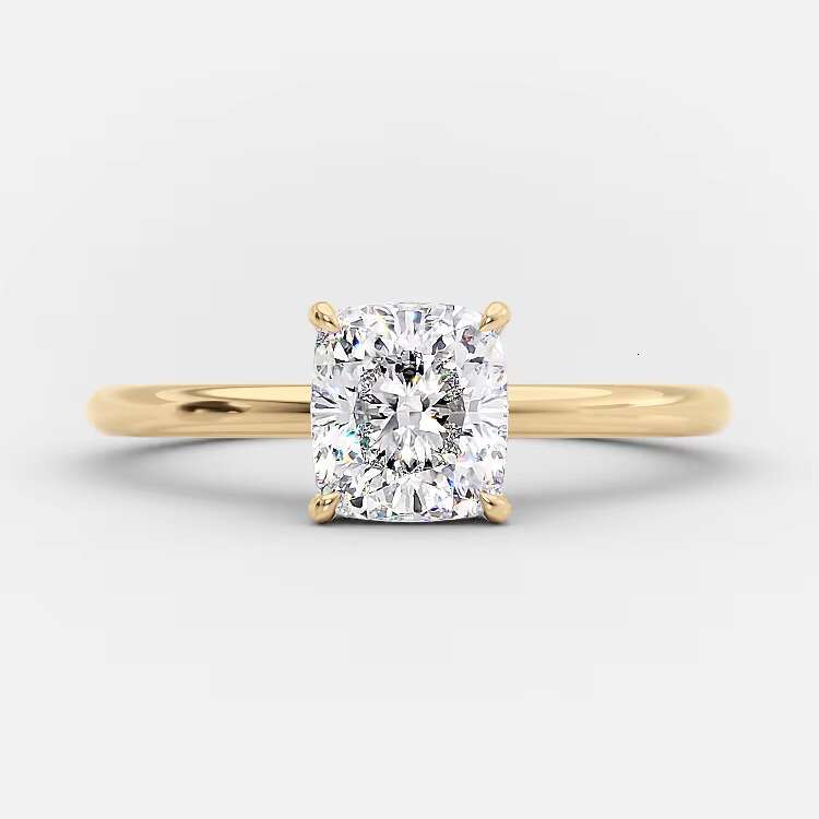 Jewelry 925 Sterling Silver Wedding Ring Women 18k Gold Plated Natural Diamond Engagement Ring