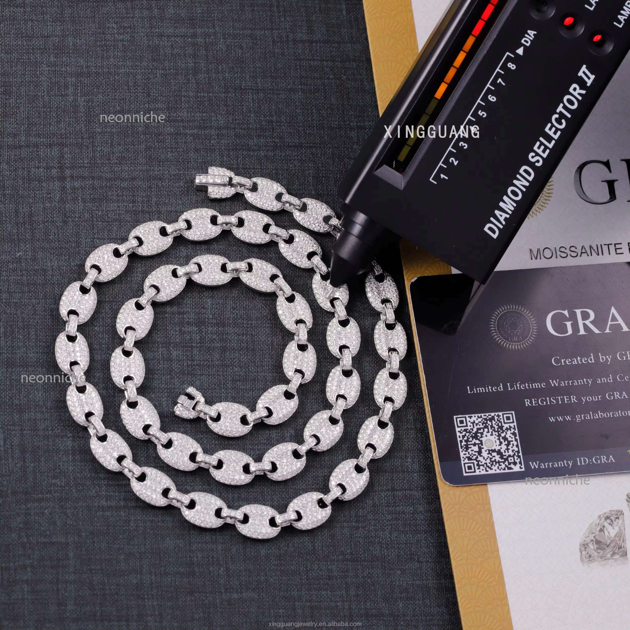 New Style Chain Hip Hop Jewelry 6mm 8mm Sterg Sier Ice Out Bg Moissanite Dia 100% Pass Test Cuban Necklace