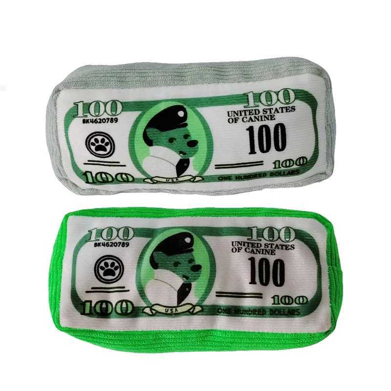 High Quality Simulated money dog toy with fun squeaking sound soundproof paper bite resistance chewing dog toy teeth cleaning puppy toy pet supplies T