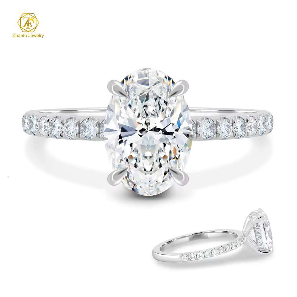 Trendy Solitaire Ring Rhodium Plated 1ct Moissanite Ring S925 Wedding Ring for Women