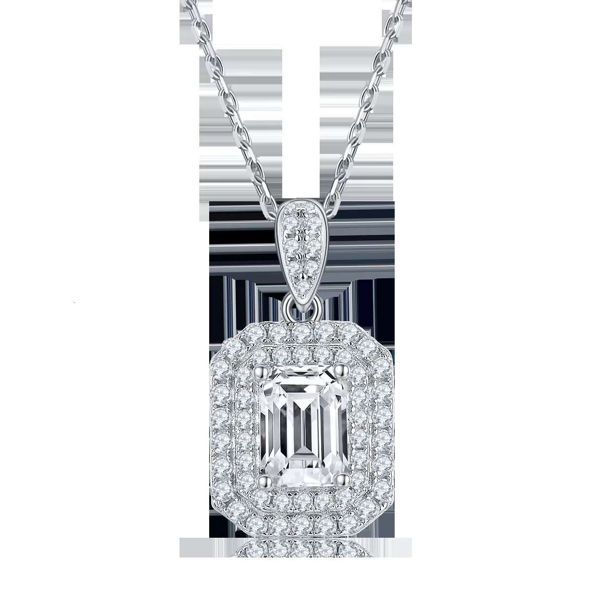 925 Silver Moissanite Pendant Ring for Woman