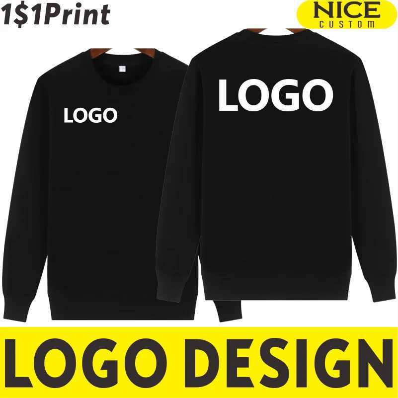POD customization Men Women Casual Crew Neck Sweatshirt Custom Company Team Cotton Sweatshirt Embroidery Design Solid Color Pullover PrintingT251112