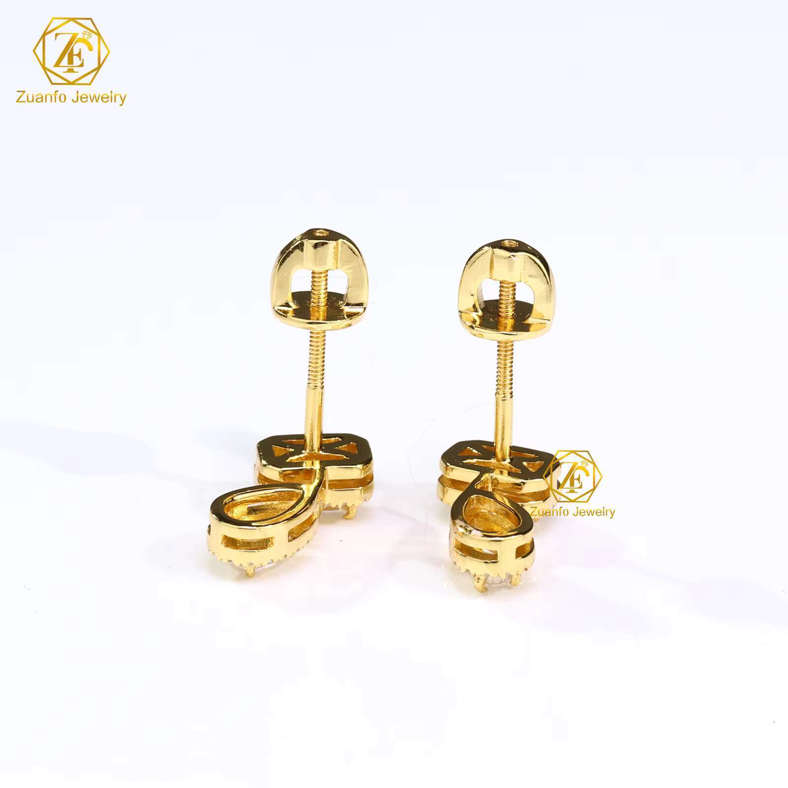 2025 Trendy Design Fine Jewelry 925 Silver Stud Earrings Pear Emerald Cut Moissanite Drop Earrings Screw Back Party Gifts