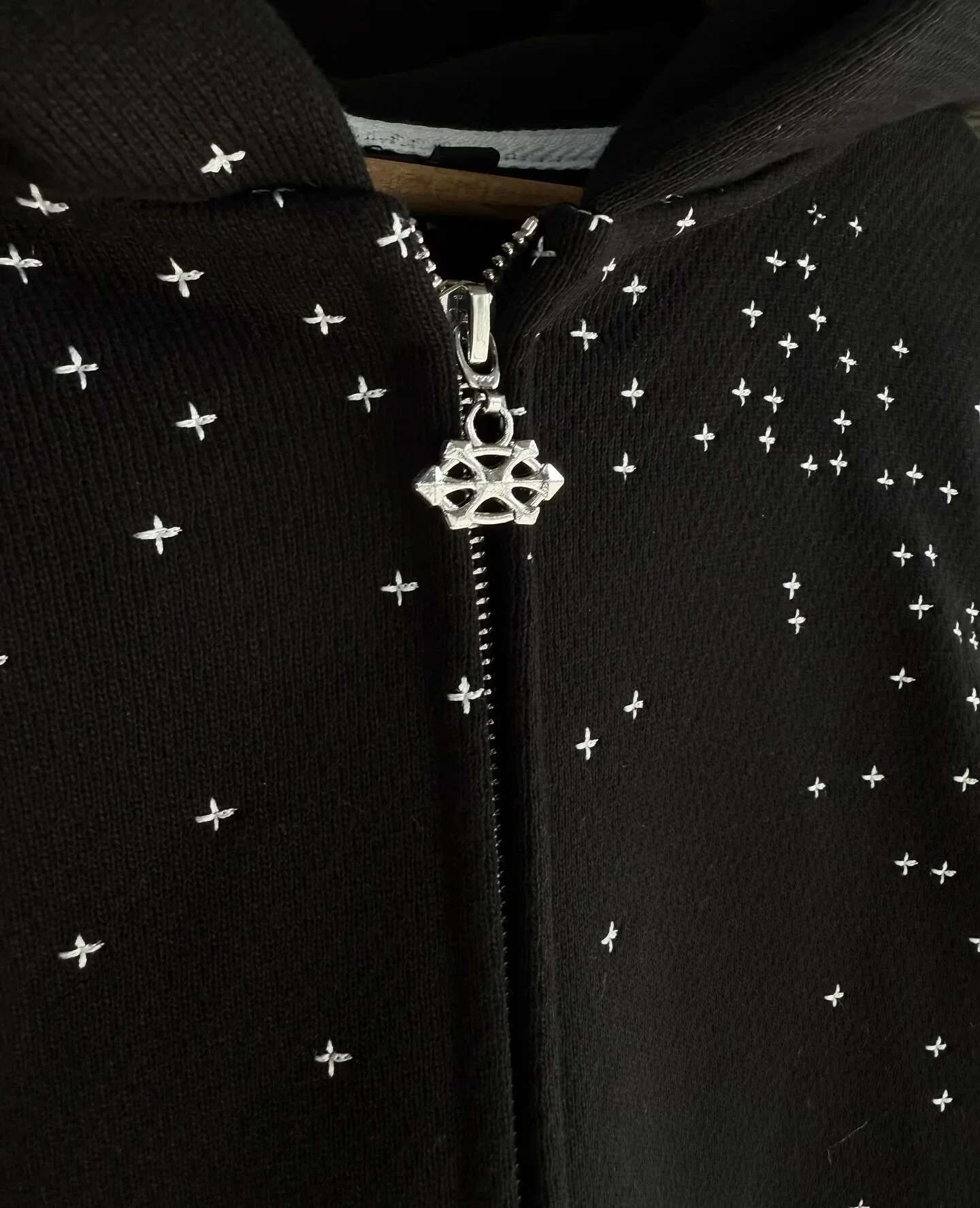 High Street Gothic Retro Area Pattern Embroidered Hoodie Y2K Large Casual Loose Zipper Sweatshirt Clothing