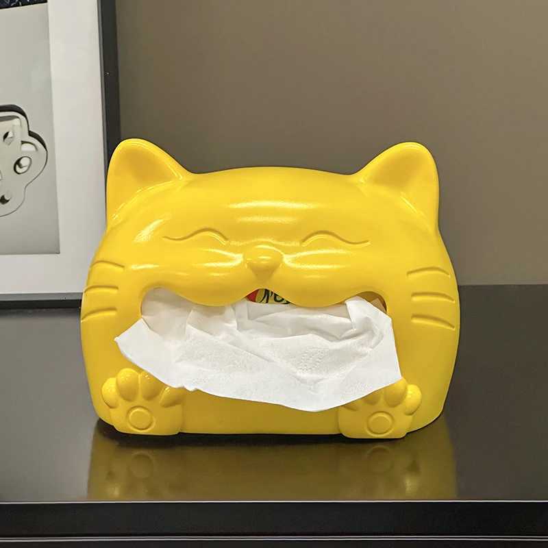 Cute Face Cat Tissue Box Living Ro Coffee Table Decoration Napkins Paper Box Household Tissue Box Y251112
