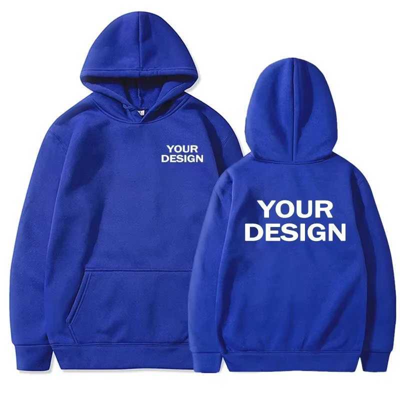POD customization 2025 Custom Prints Mens Womens Hoodies Loose Casual Wear Solid Color Hoodies Long Sleeve Hooded Personality Streetwear SweatshT25111