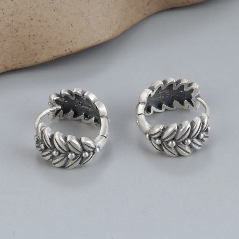 BOCAI 100% Genuine S925 Silver Jewelry Accessories Fashion Wheat Earrings Retro Ethnic Ear Buckles Fashion Gifts 250409