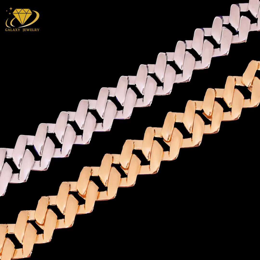 Hot Sale Pass Diamond Tester 2rows Prong Cuban Choker VVS Moissanite Diamond Miami Cuban Necklace Link Chain Hip Hop Jewelry