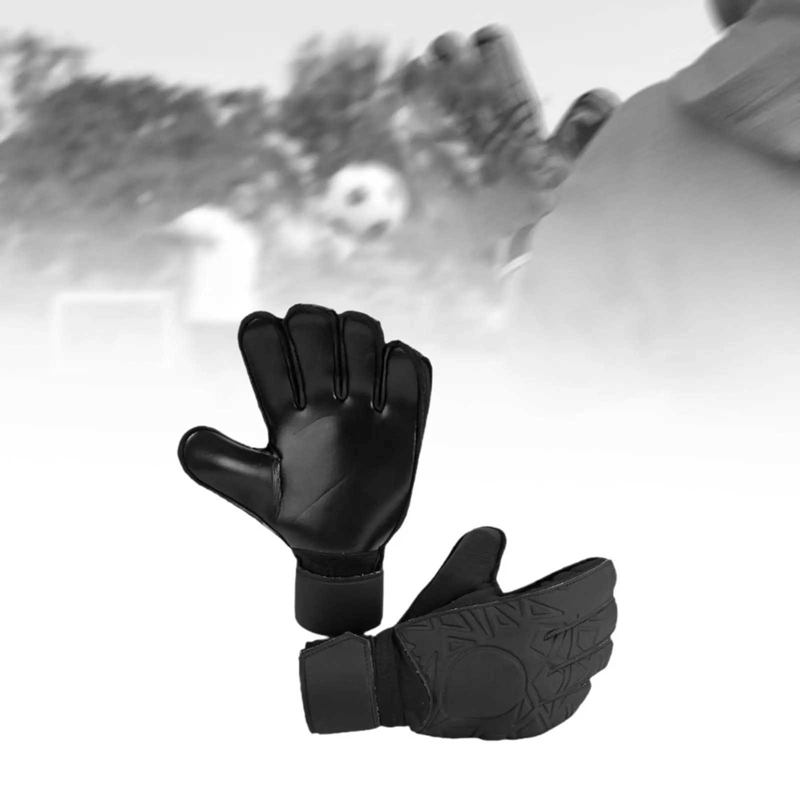 Goalkeeper Gloves Soccer Goalie Gloves Non Slip Black High Grip Latex HandW251112