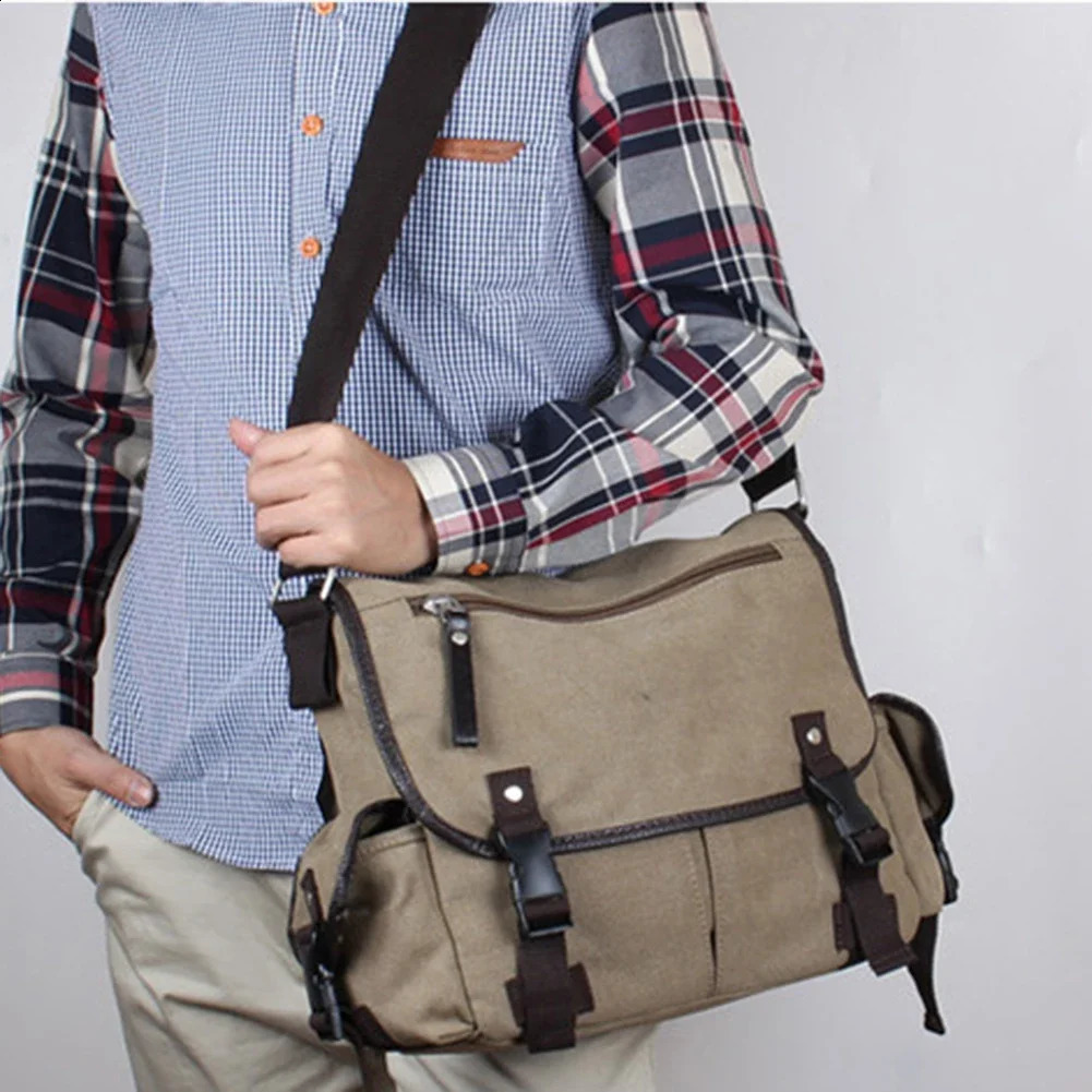 Neutral messenger bag large capacity mens cross shaped bag waterproof 14 inch laptop bag school work adjustable shoulder strap 250411