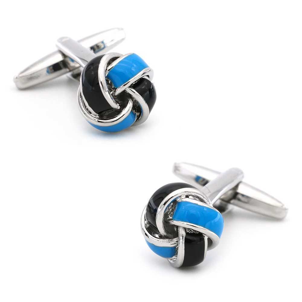 Mens black cufflinks with fashionable knot design high-quality copper material cufflinks wholesale and retailT250412