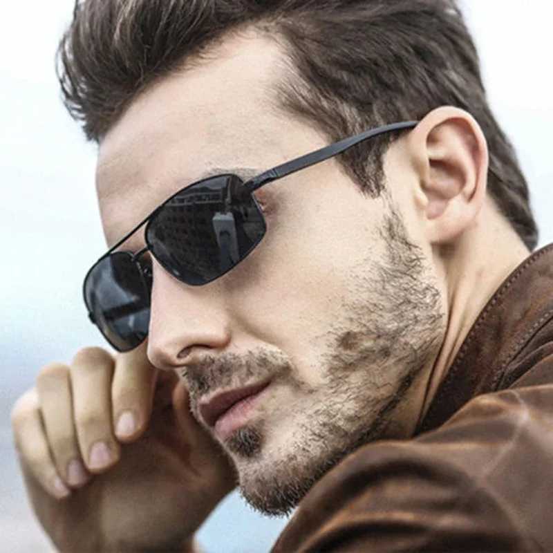 AORON Classic Retro Mens Polarized Sunglasses Men Rectangle Sun Glasses Aluminum Frame Sunglasses Men UV400C250411