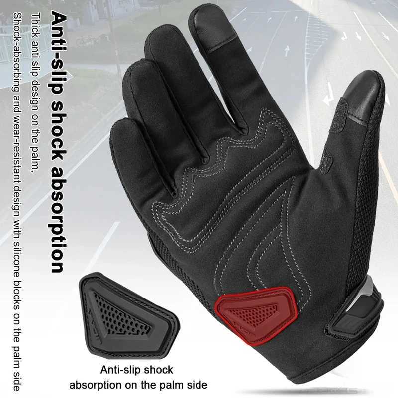 Lightweight Comfortable Summer Motorcycle Gloves Full Finger Touch Screen Compatible Unisex for Moto Riding and Cycling GuantesW251112