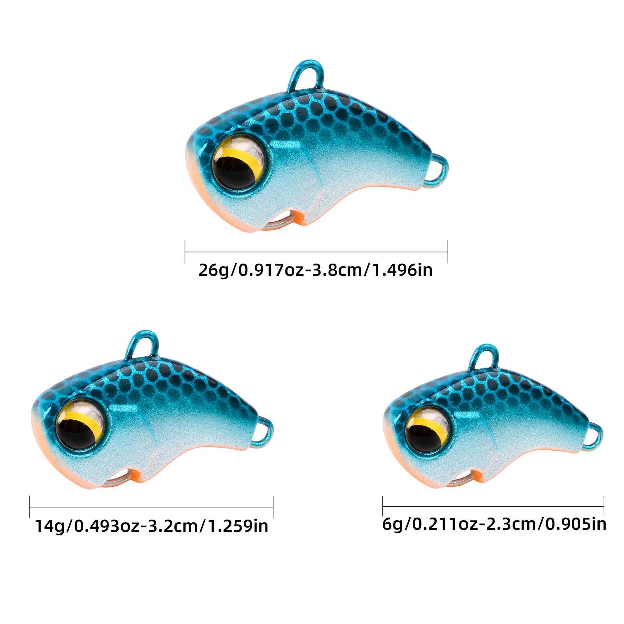 New Arrival 1PCS 6g/14g/26g Metal VIB Fishing Lure Spinner Sinking Rotating Spoon Pin Crankbait Sequins Baits Fishing Tackle Z250411