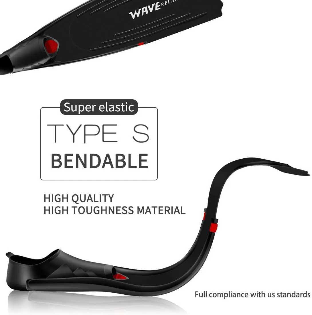 New professional spear fish free diving fin flip PP TPR scuba anti slip water sports snorkeling long finY250412