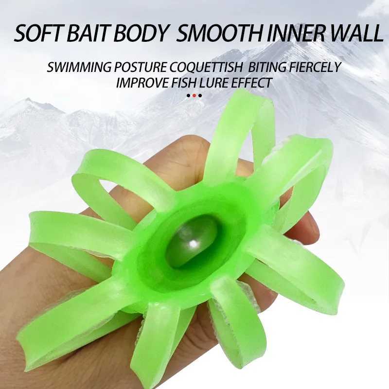 5Pcs Fishing Soft Squid Lures Silicone Squid Trolling Jigs Bait Accessories Luminous Artificial Saltwater Octopus Z250411