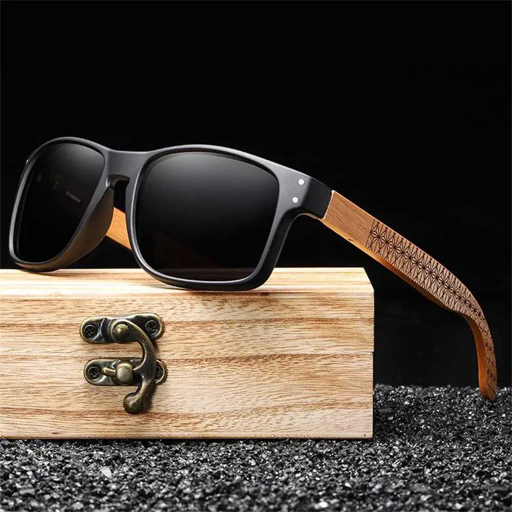 Natural Bamboo Wooden Sunglasses Handmade Polarized Glasses Mirror Coating Lenses Eyewear Outdoor Sun Protection Sunglasses Z250411