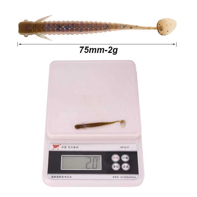 WESTBASS 8PCS Slug Soft Baits 75mm-2g Rubber Bass Swimbaits Silicone Fishing Lures Jigging Worm Wobbler Larva Shiner Isca Pesca Z250411