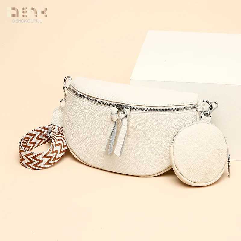 Leather womens single-shoulder crossbody bag top layer cowhide letter bag loose change chest bagT2511112