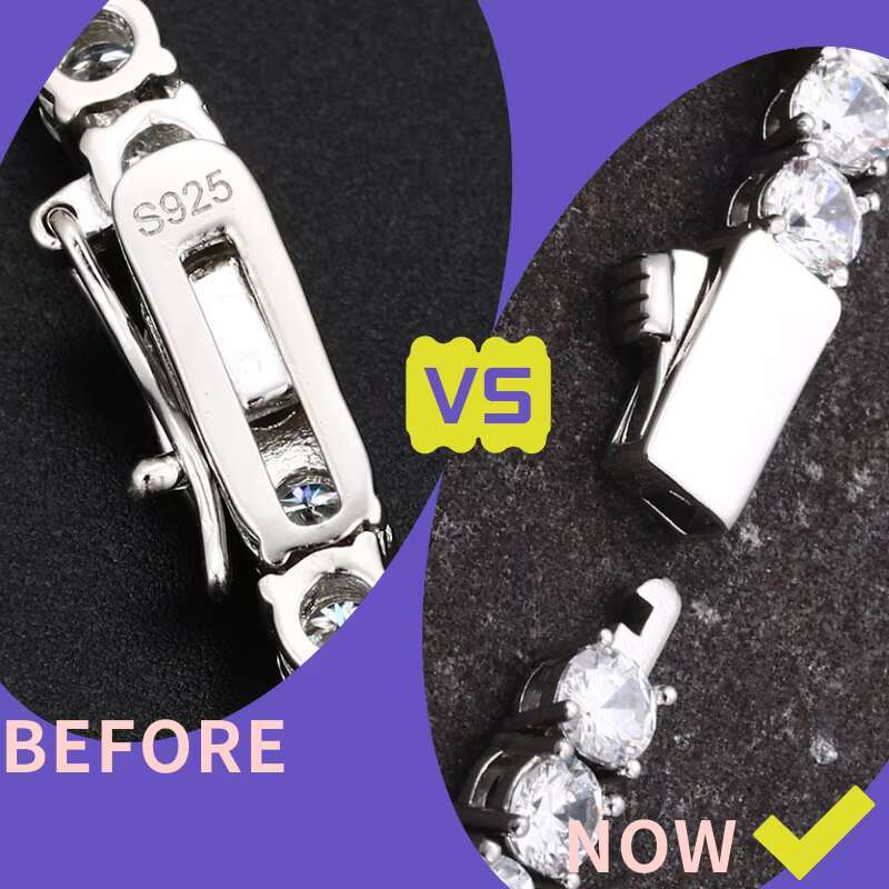 Colorful Diamond Hip Hop Fine Jewelry Silver 925 VVS Champagne Moissanite Cross Pendant Earrings Tennis Chain