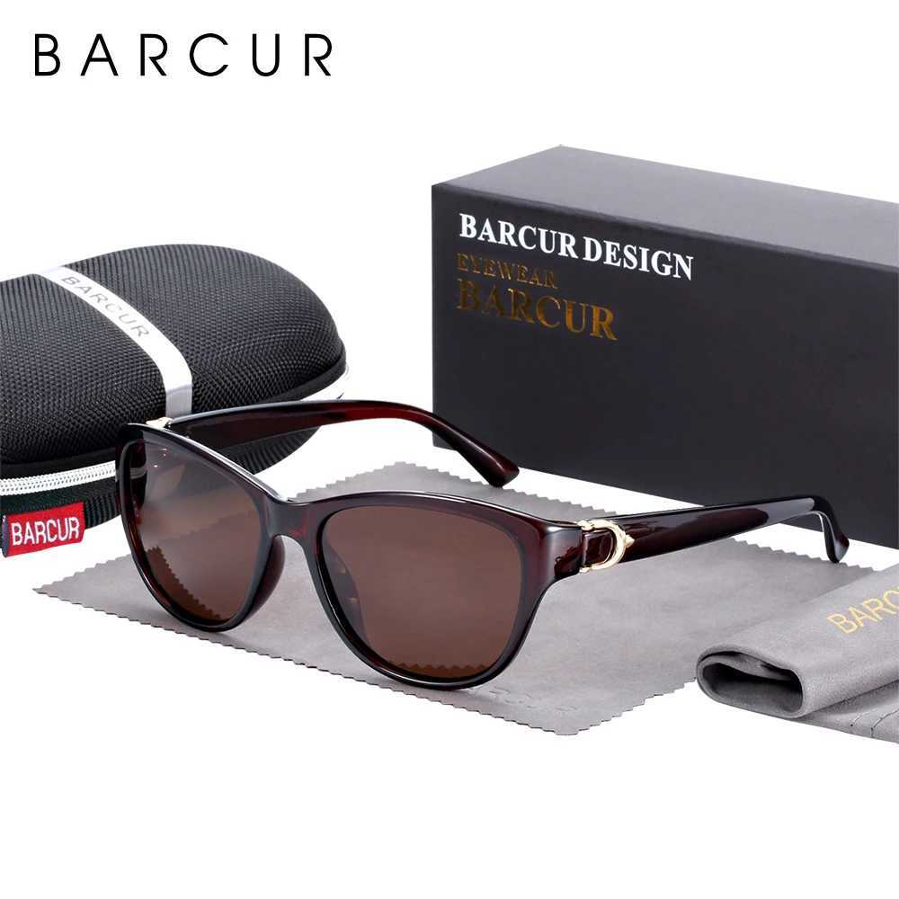 BARCUR TR90 Ladies sunglasses Gradient UV400 Cat Eye Sun Glasses Polarized lunette de soleil femme Z250411