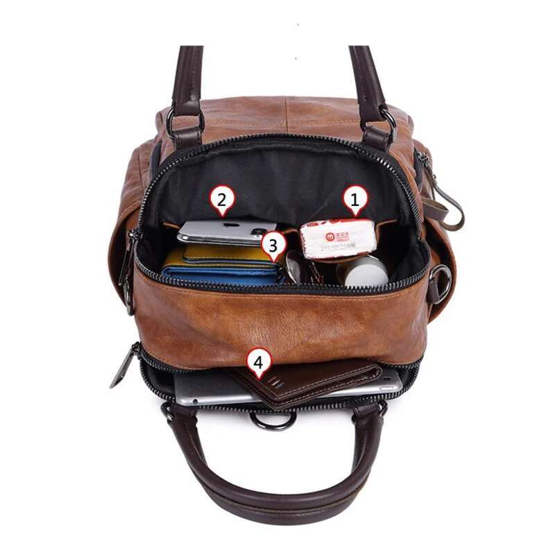 MOTAORA 2025 New Handbag Multifunction Leather Flap Ladies Vintage Casual Backpack For Women Small Shoulder Bag Female