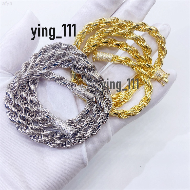 New Arrival High Quality Fashion Jewelry Moissanite Lock Gold Solid Sterling Silver 6mm Rope Chain for Pendant