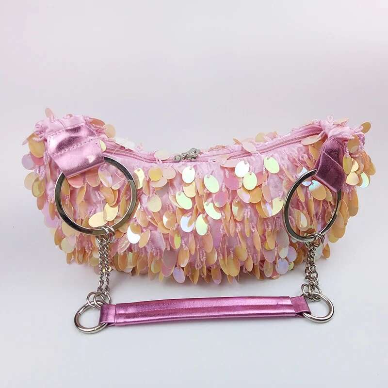 Vintage Heavy Handmade Sequin Tassel Shoulder Beaded Embroidery Sier Designer Bag Shiny Evening Bags Clutch Handbag