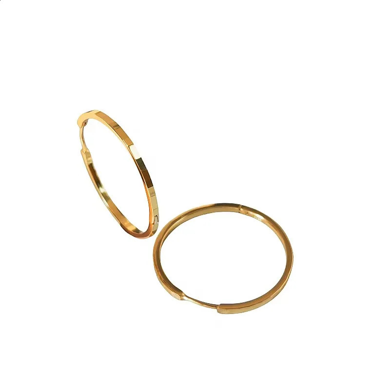 925 sterling silver plated 18K gold ring earrings for women and girls wedding engagement party gifts smooth ear buckles 250409