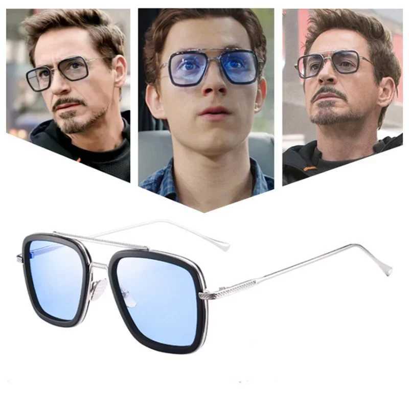 Sun Glasses Fashion Square frame Tony Stark Style Women Sunglasses Men Square Brand Design Sun Glasses Oculos Retro Male Iron Z250411