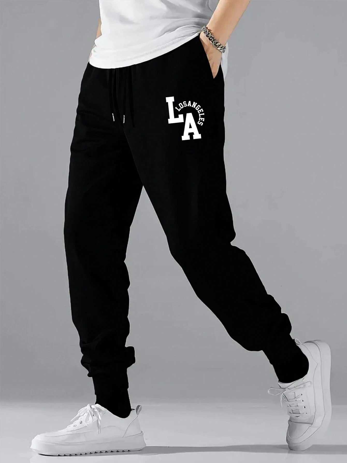 Mens casual pants fashionable drawstring casual pants joggers running gym fitness exercise streetwear S-3XL W250411