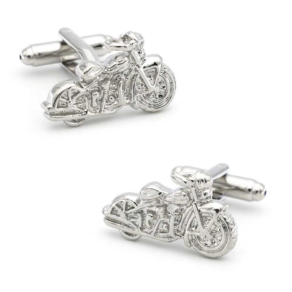 Motorcycle cufflinks made of high-quality brass material designed for green mountain bikes mens gift cufflinksT250412