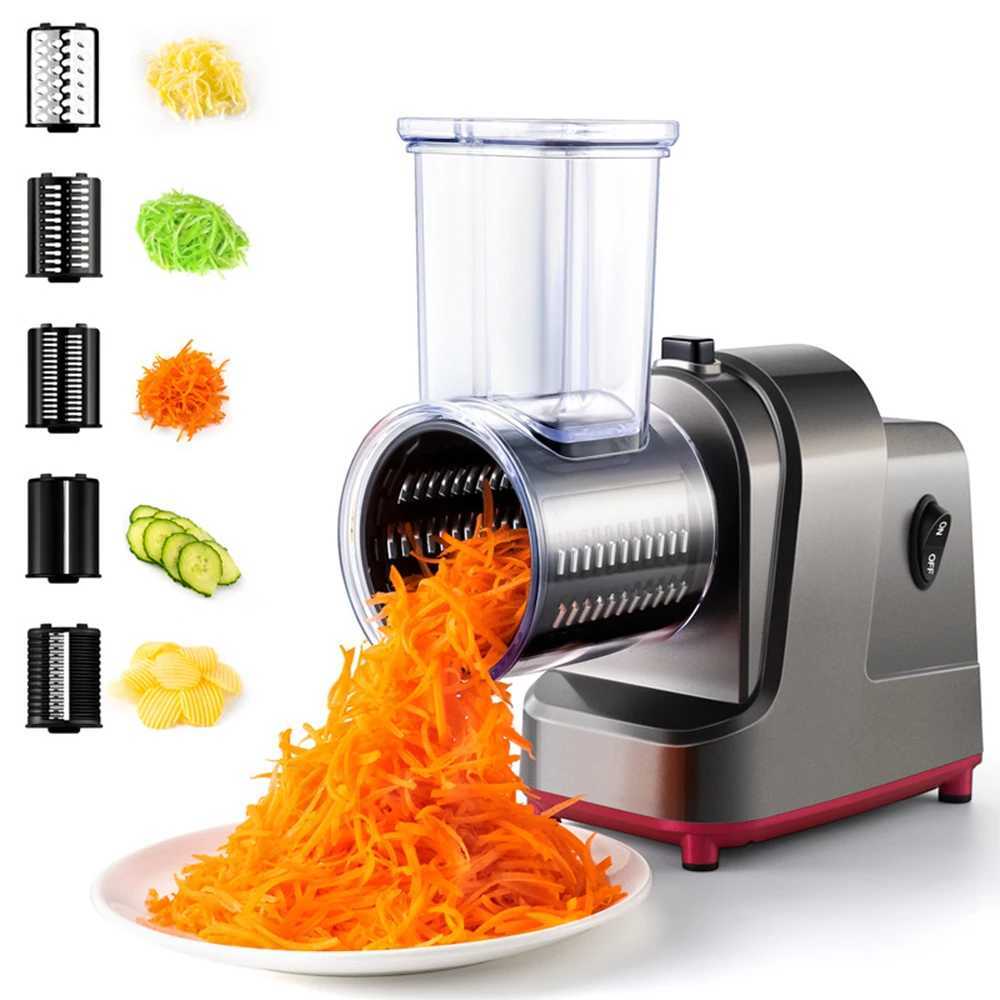LMETJMA 250W 5 in 1 Electric Vegetable Slicer Shredder Automatic Salad Shooter Machine Cheese Grater Carrot Cabbage Cutter JT253 L251112