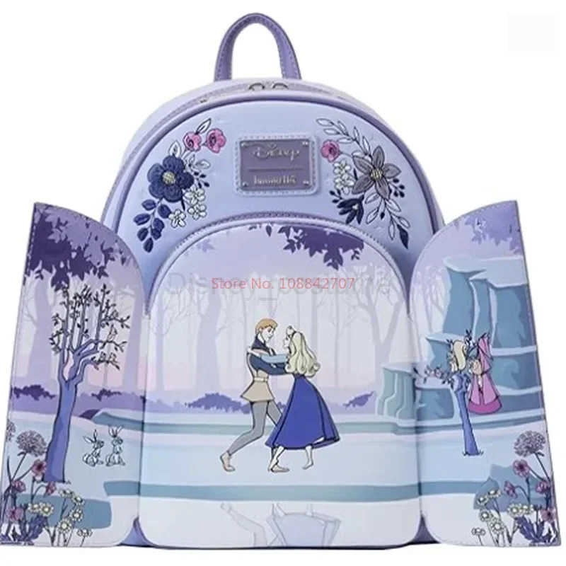 Disney In Stock Disney Sleeping Beauty 65th Anniversary Floral Scene Double Strap Shoulder Bag Student Backpack Childrens Backpack X250412