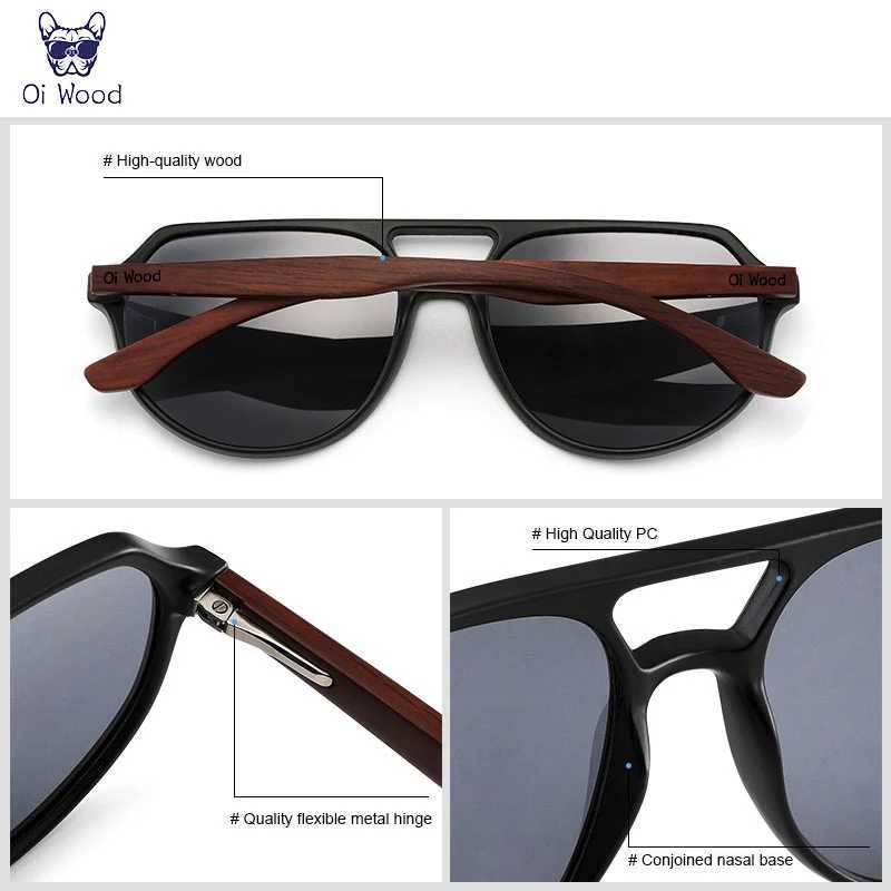 Oi Wood Brand Natural Wooden Sunglasses For Men Women Polarized Oculos De SolC250411