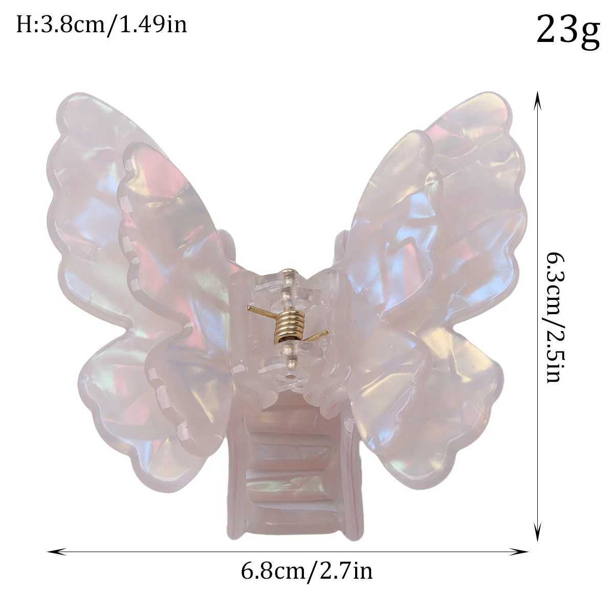 Fairy Gradient Colorful Butterfly Hair Claw French Retro Acetate Crab Hairpin Womens Fashion Headwear Hairpin Y2504012