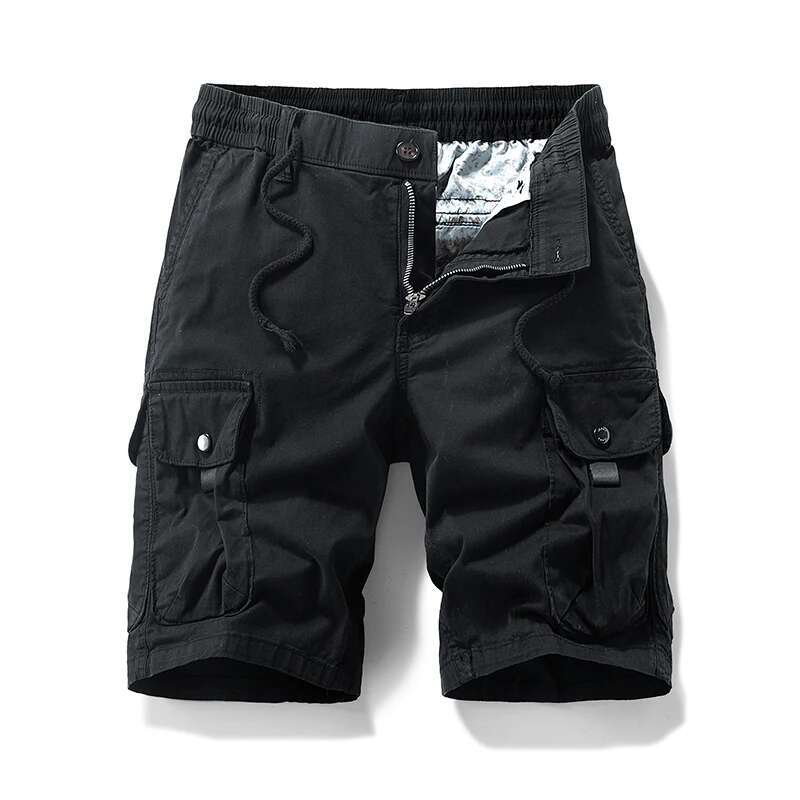 Summer Cotton Cargo Mens Outdoor Casual Men Multi Pocket Beach Streetwear Shorts Male Sport Safari Short Pants