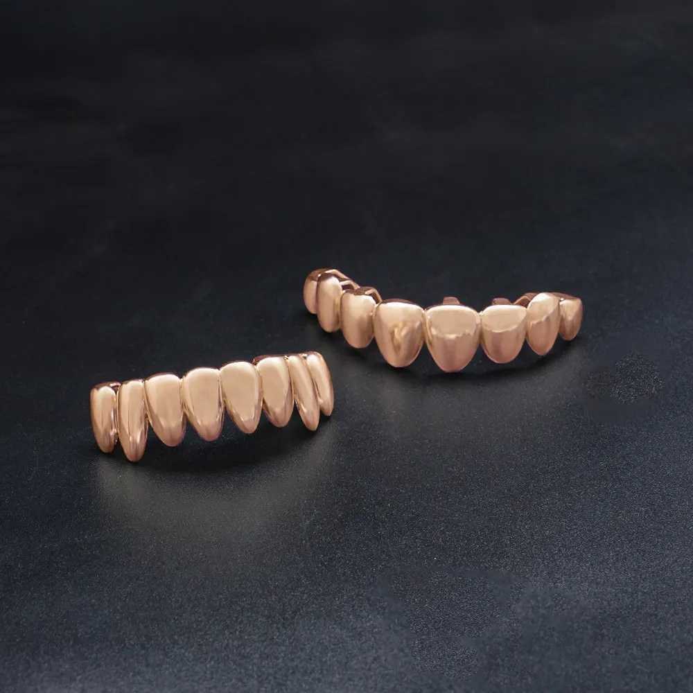 Golden Grillz set hip-hop 8/8 top and bottom Grills teeth mouth punk teeth hat cosplay party teeth rapper Halloween TG082 W250412
