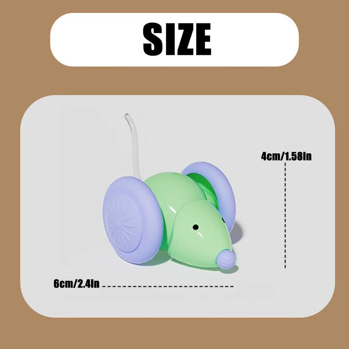Interactive cat toy with glowing tail mouse USB charging silicone stimulating curiosity suitable for all cat breeds Y250412