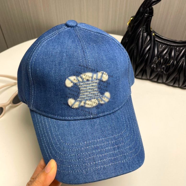 Fashionable celins hats, women's denim baseball caps, letter-designed caps, luxurious casquette men's sports tennis caps, 57cm head circumference, Christmas gifts