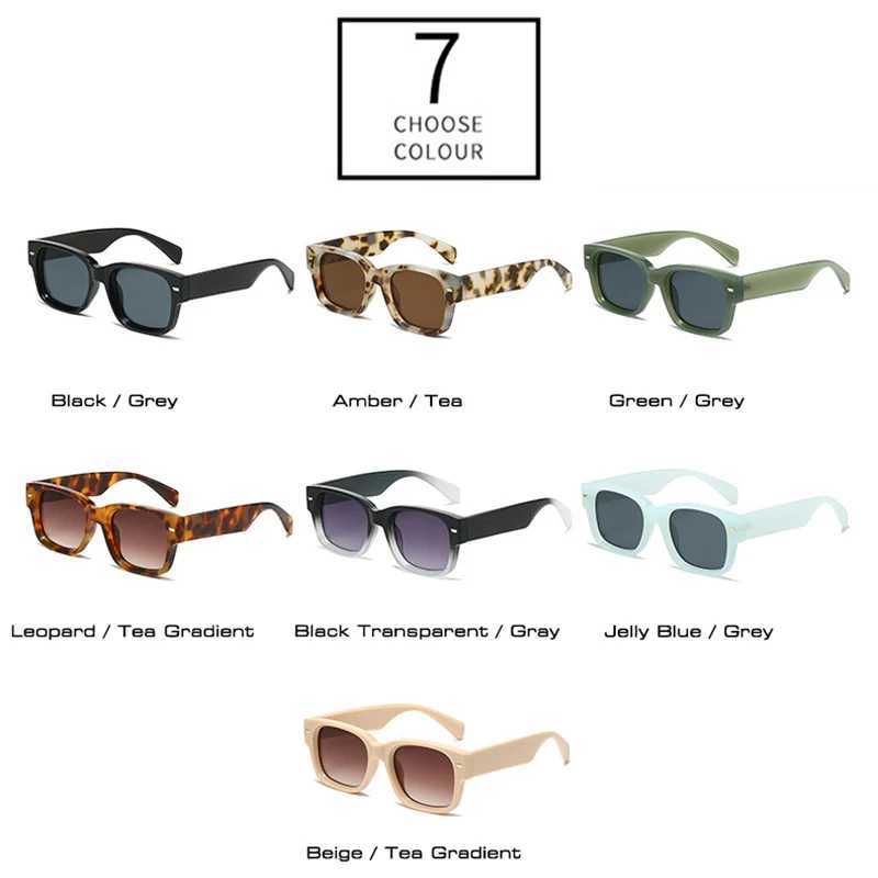 SO EI Vintage Square Jelly Color Rivets Men Sunglasses Fashion Gradient Shades UV400 Women Luxury Sun Glasses Z250411
