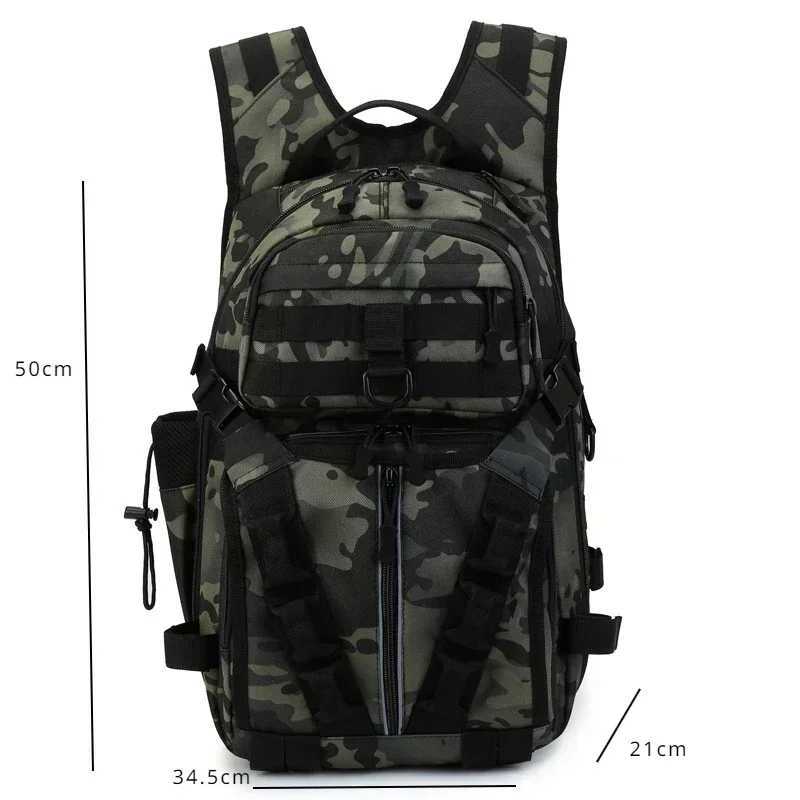 Men Fishing Lure Rod Box Bag Camping Climbing Backpack Hunting Multi-function Military Tactical Men Bags Fishing Shoulder Bag Z250411