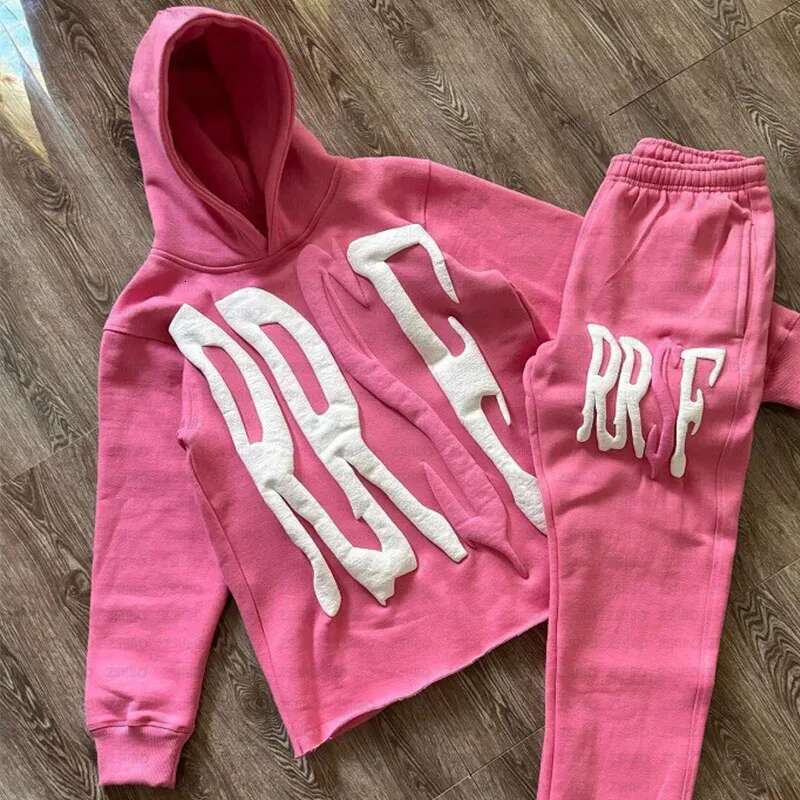 Letter Foam Printed Oversized Hoodie American Streetwear Retro Trendy Brand Fashion Loose Pullover Sweatshirt Women Clothing