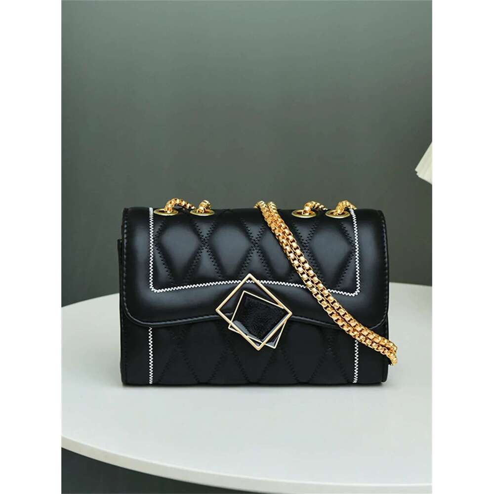 Black dia women 2025 summer new fashion chain shoulder bag temperament crossbody handbag