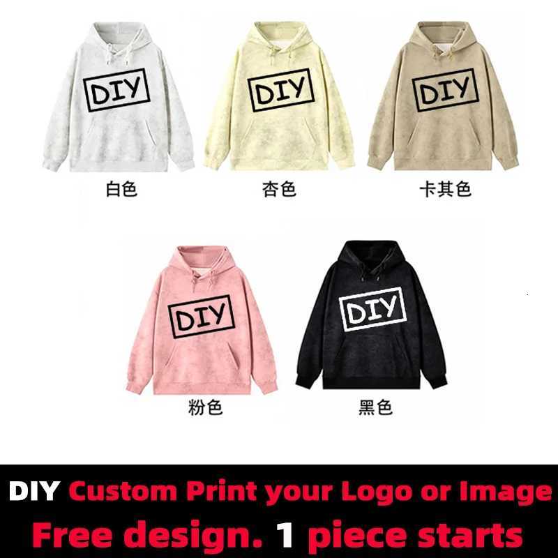 POD customization Customized Printed Men Women Hoodie Loose Hoody Pullover Personality Vintage Tie-dye Hooded Pocket Sweatshirt Custom ImagesT251112