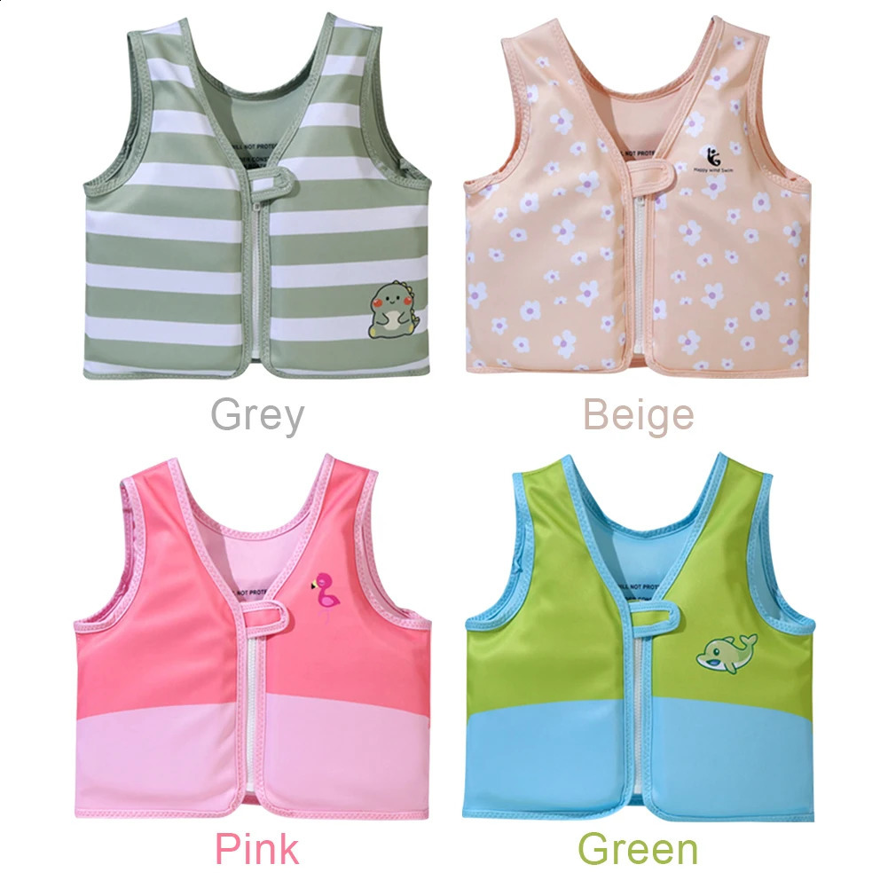 Kids Life Vest Toddlers Swim Vest Cartoon Swimsuit Children Swimming Aid Buoyancy Floatation Jackets Swimming Pool Accessories 250411