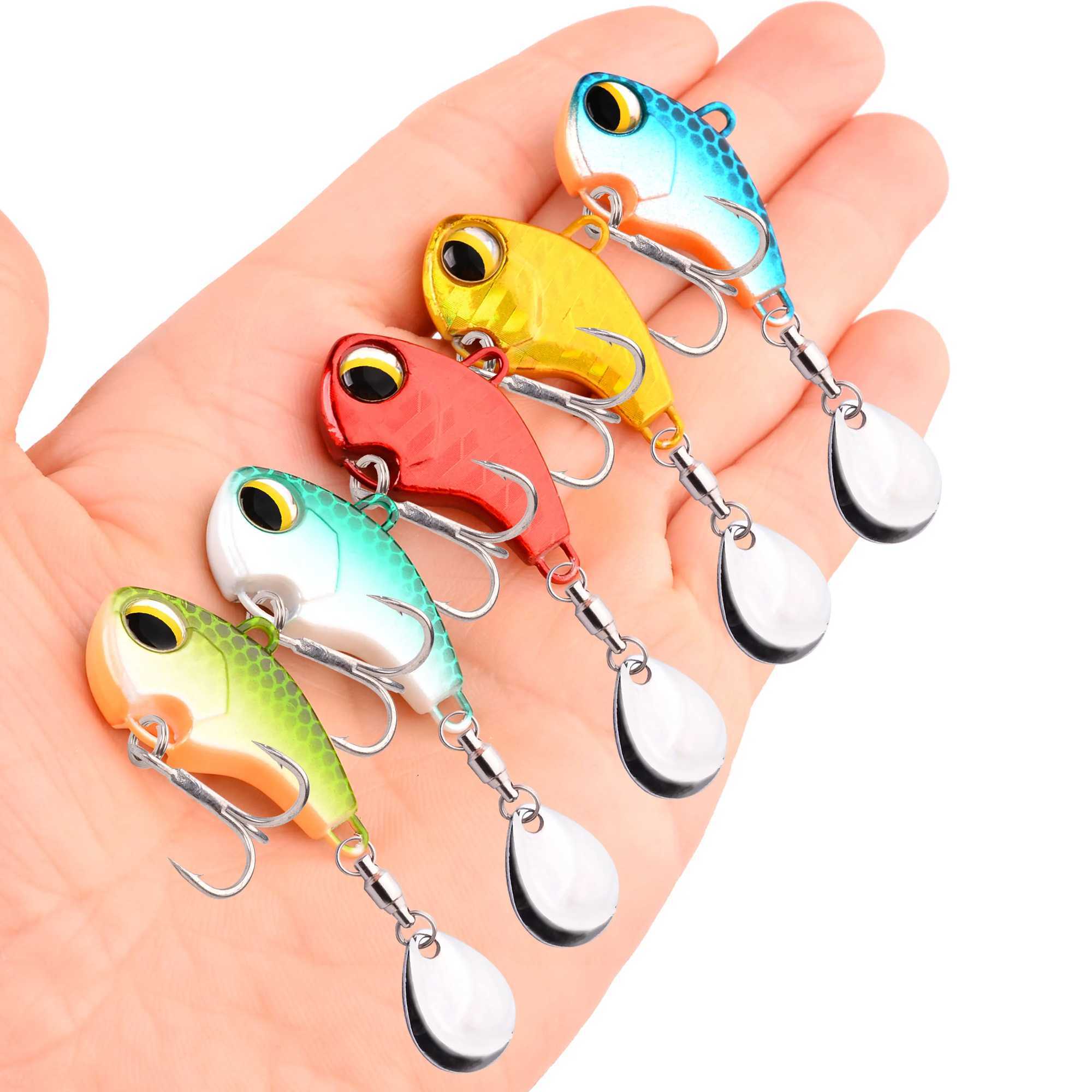 New Arrival 1PCS 6g/14g/26g Metal VIB Fishing Lure Spinner Sinking Rotating Spoon Pin Crankbait Sequins Baits Fishing Tackle Z250411