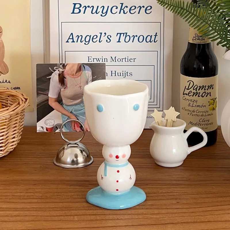 Christmas Christmas Cute 3D Snowman Shaped Water Cup Hand Painted Tall Cup High Beauty Gift for Friends As A Companion Gift Y251112