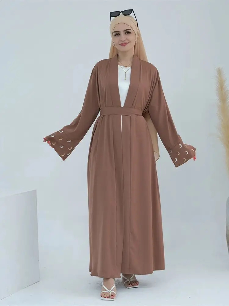 Ramadan Moon ed Abaya Kimono Damen Dubai y Islamic Muslim Kaftan Modest Dress Ka Caftan Abayas Women 250411