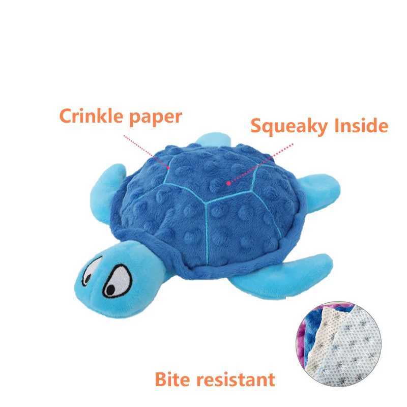 High Quality Dog squeeze toy turtle shaped plush dog cat toy unfilled curled interactive chew toy for small large and small dogs to play with T2504012